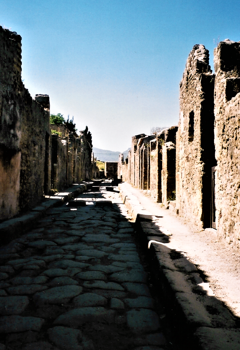 Pompeii Street after the Vesuvius eruption