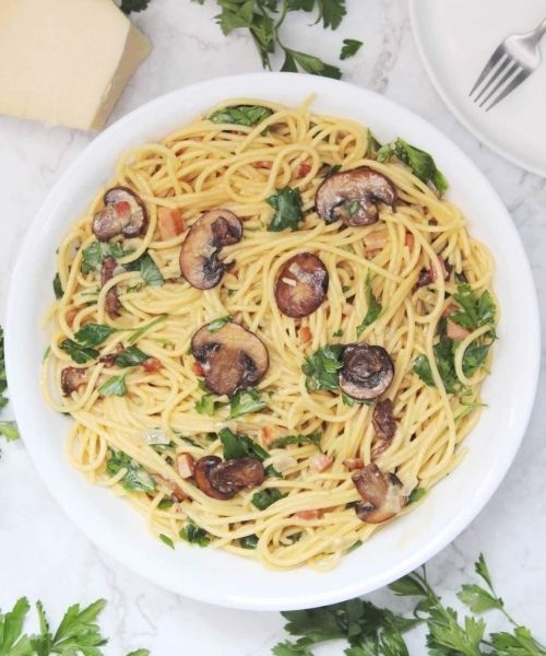 pasta carbonara with pancetta