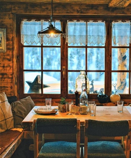 rustic cabin festive dinner table for festive menu ideas for New Year