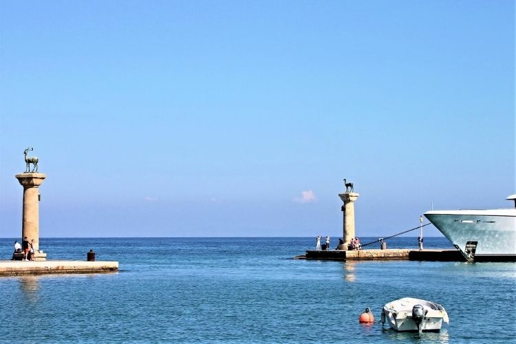 Rhodes Greece Port at the Mediterranean