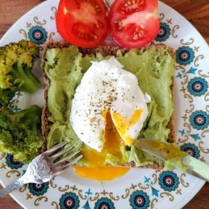 poached egg avocado on toast breakfast