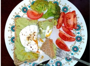 poached eggs avocado on toast breakfast