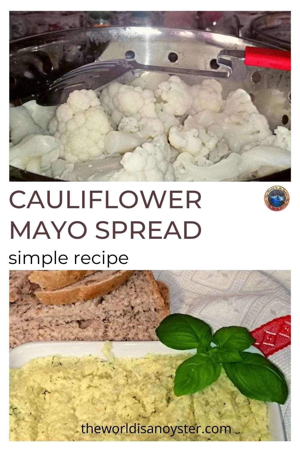 Two Ingredients Creamy Cauliflower Mayonnaise Spread Simple Recipe ⋆